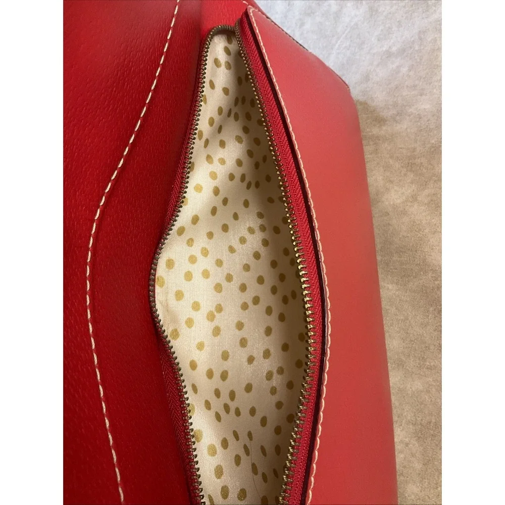 Kate Spade Wellesley Windsor‎ Maeda Red Leather Satchel Rolled Top Handle Bag